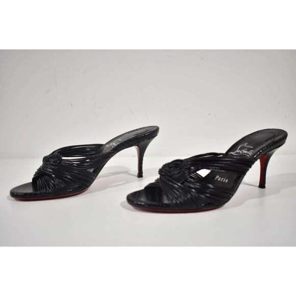 Christian Louboutin Multitaski 70 Black Strap Backless Mule Kitten Heel 36.5 - Picture 9 of 12